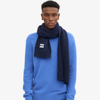 Merino Wool Scarf, Marine Blue