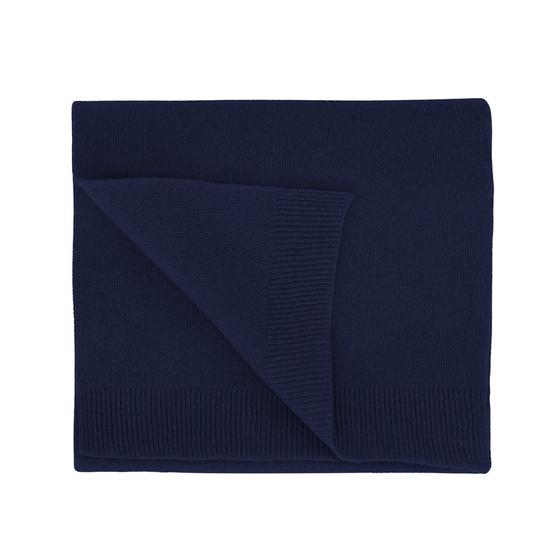 Merino Wool Scarf, Marine Blue
