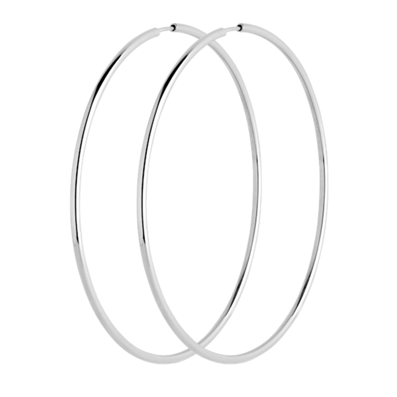 Senorita 70 Hoop Earrings, Silver