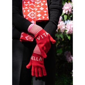 Vita Bella Gloves, Red & Pink