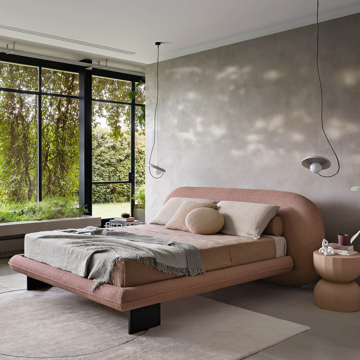 Wabi King Size Bed, Bouclé