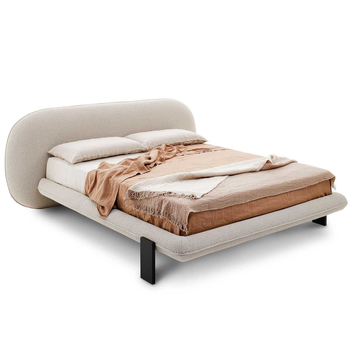 Wabi King Size Bed, Bouclé
