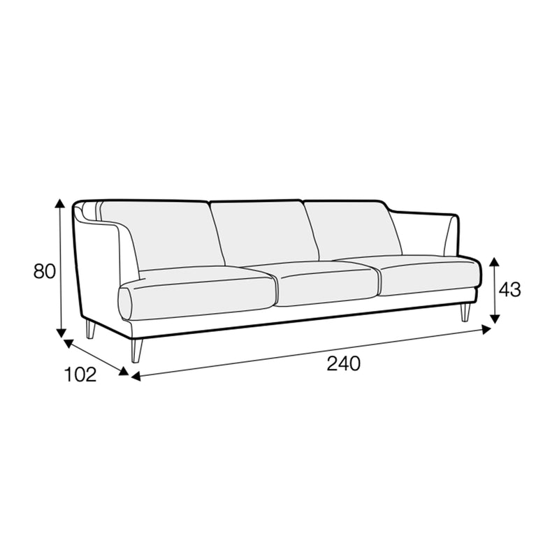 Vera 3-Seater XL Sofa, Deep Green Velvet