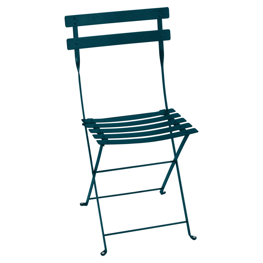 Bistro Folding Metal Chair, Acapulco Blue