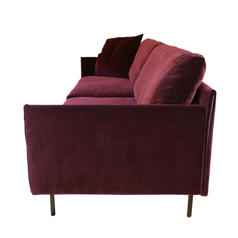 Juno 3 Seater Sofa, Wine Red