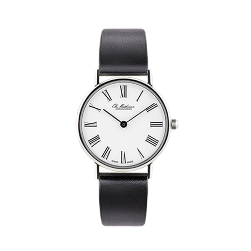 OM1.28.Q Ladies Watch, Black Leather