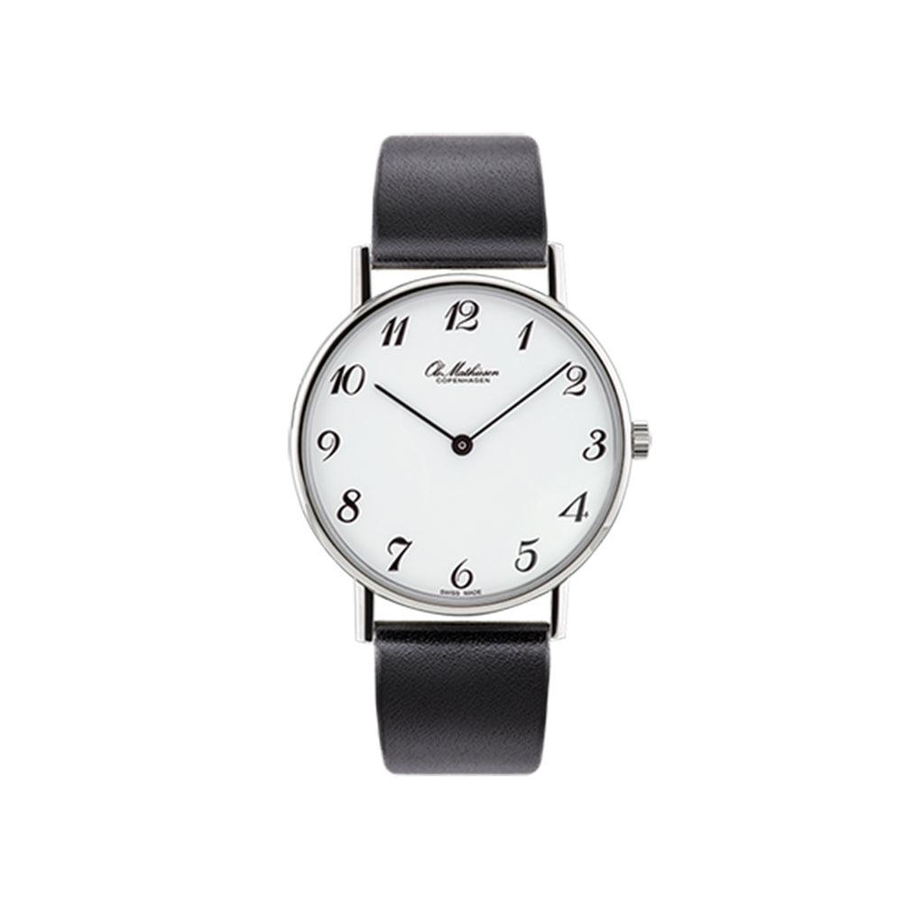 OM3.35Q Watch, Black Leather Strap