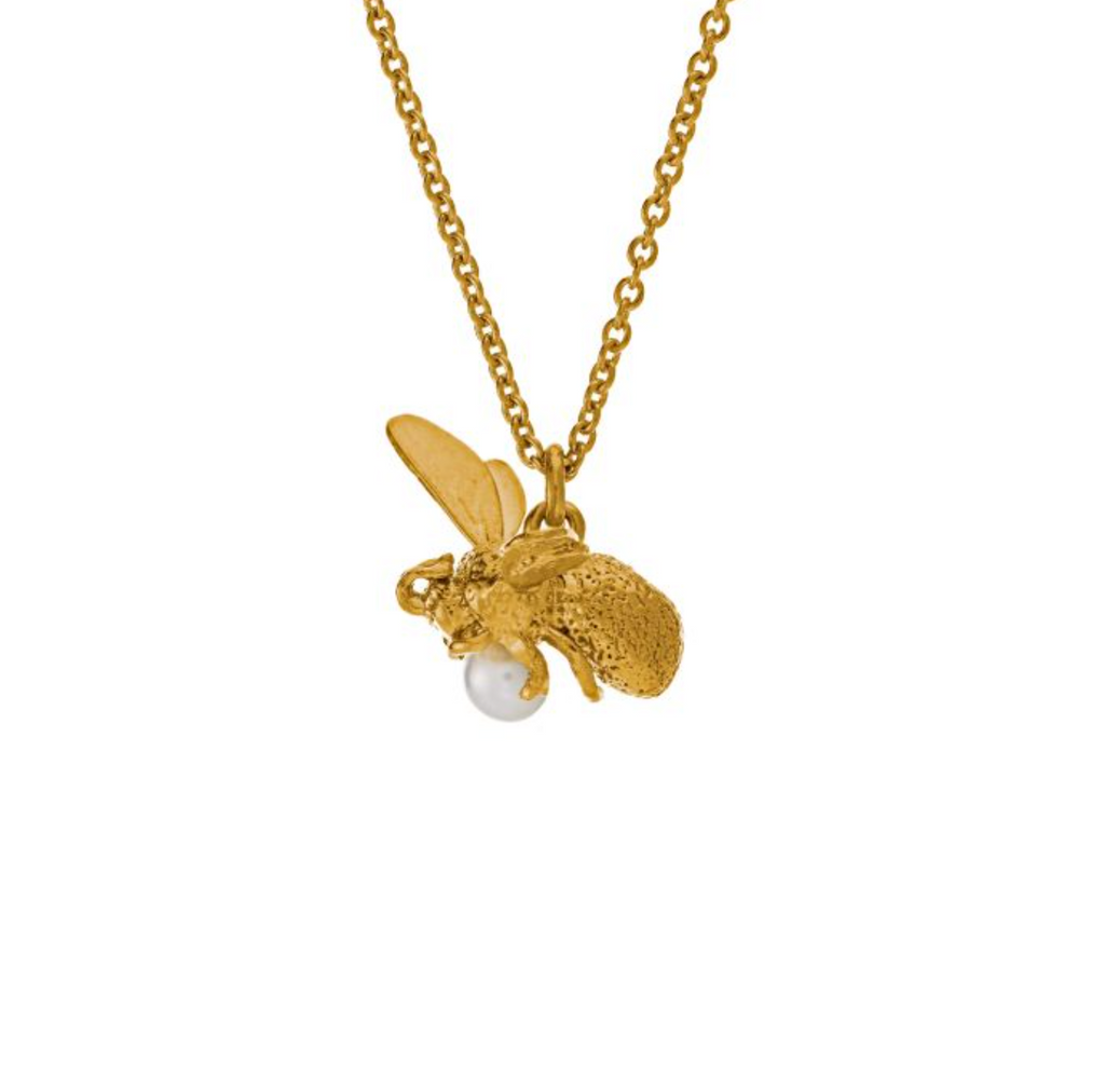 Flying Bee & Pearl Necklace