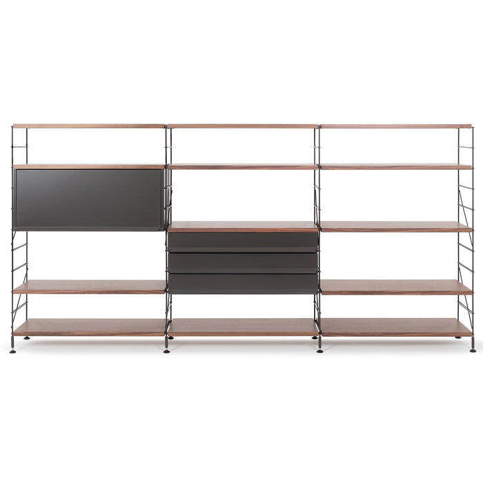 Tria Modular Shelving Unit W278cm Black