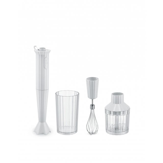 Plissé Hand Blender with Jug, Whisk and Chopper, White