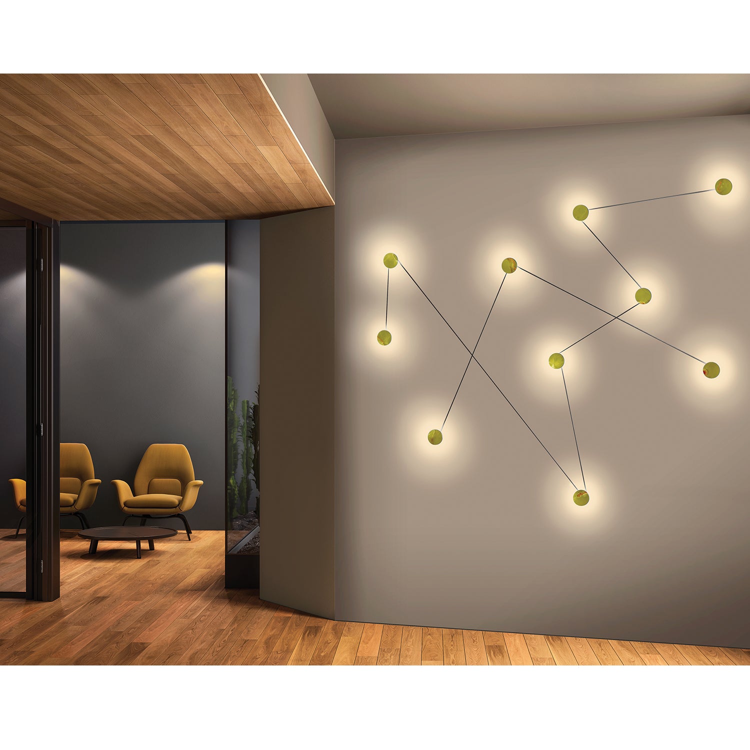 Azou 5 Wall Light by KDLN, Wall-mounted string lights marble – ARIA