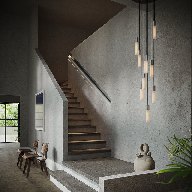 Basalt Suspension Lighting Set, Steel