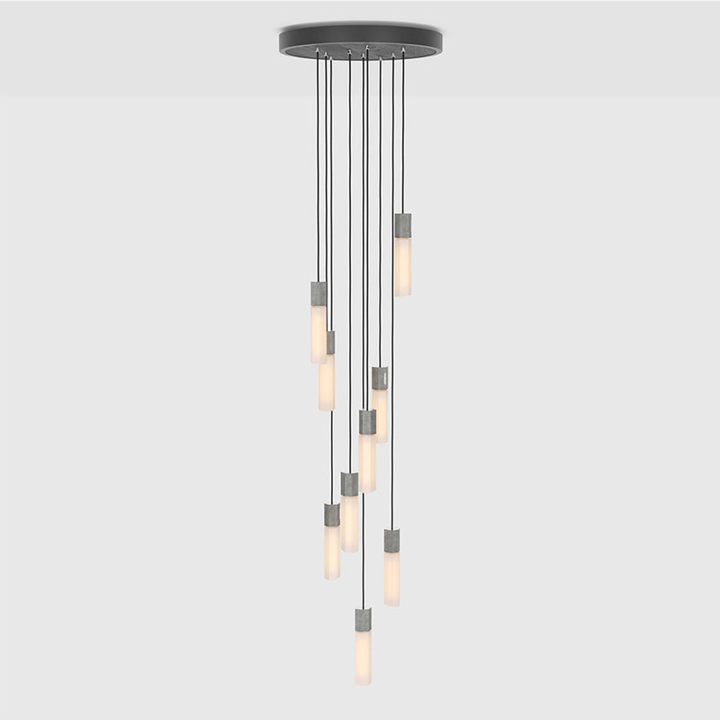 Basalt Suspension Lighting Set, Steel