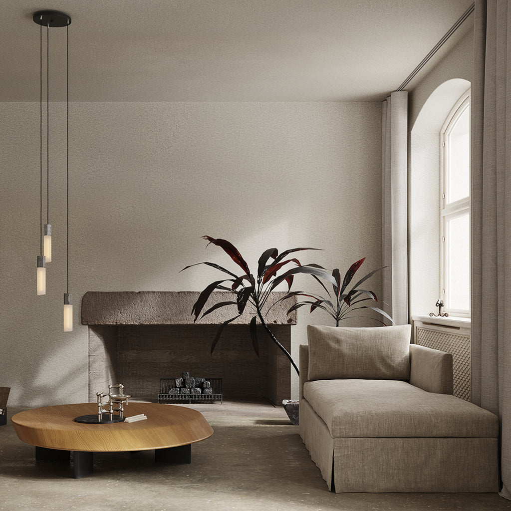 Basalt Suspension Light, Steel | Sustainable Lighting – ARIA