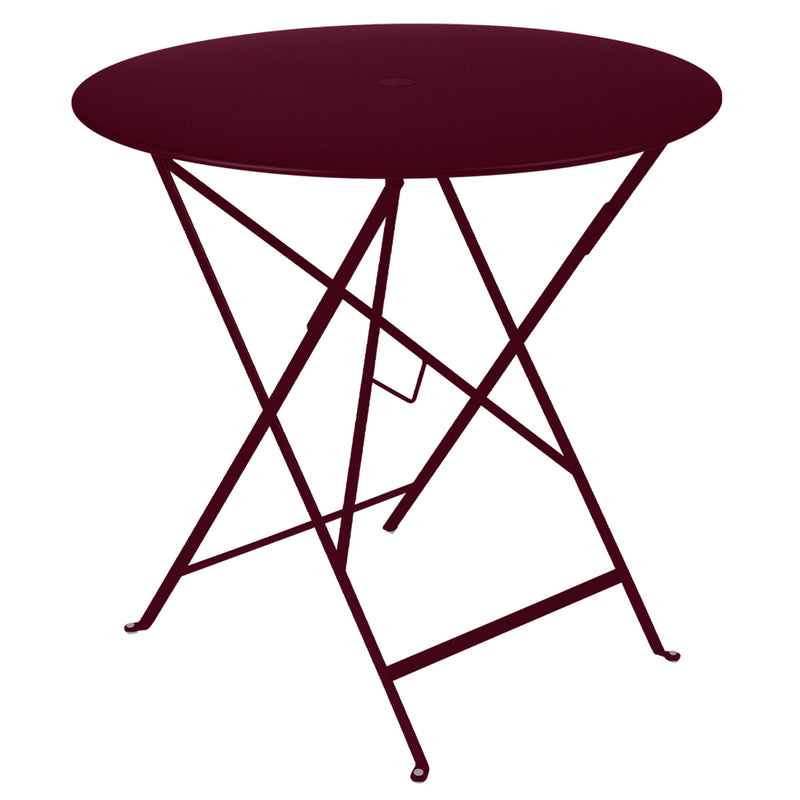 Bistro Round Metal Table 77cm, Black Cherry