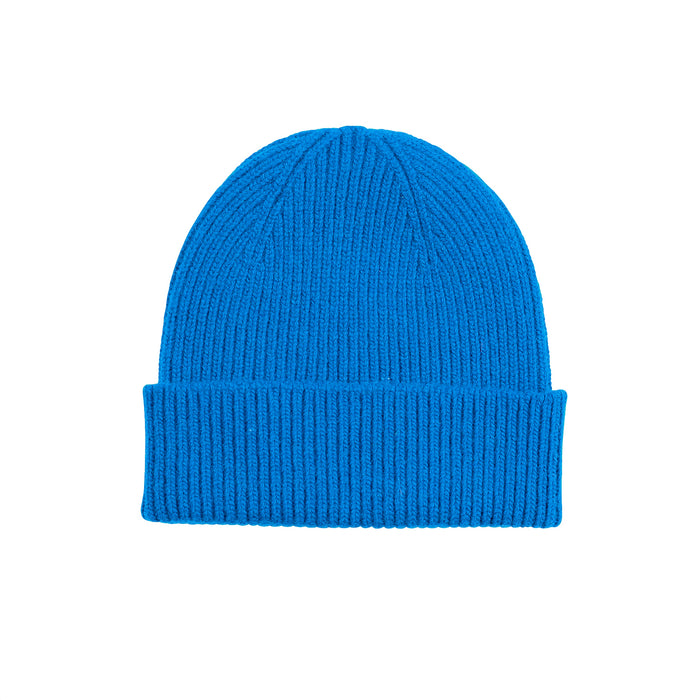 Merino Wool Beanie, Pacific Blue