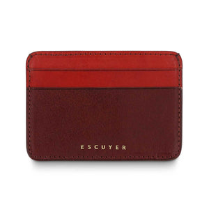 Leather Cardholder, Burgundy Red