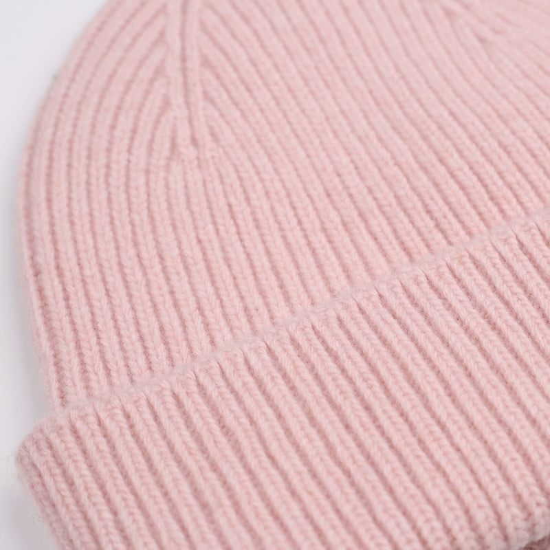 Merino Wool Beanie, Faded Pink