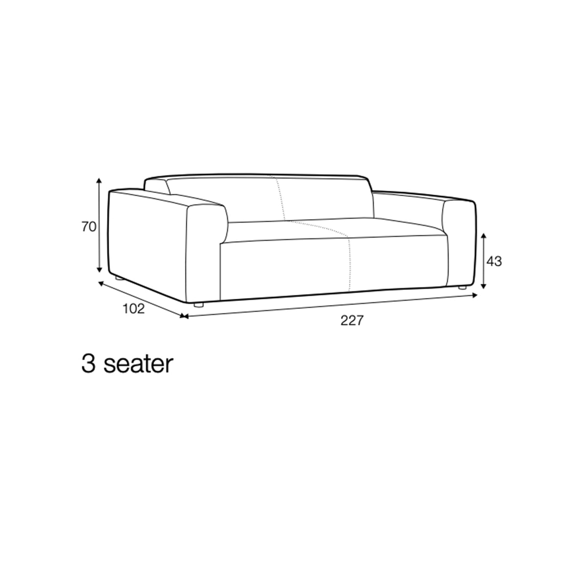 Annie 3-Seater Sofa, Grade 4