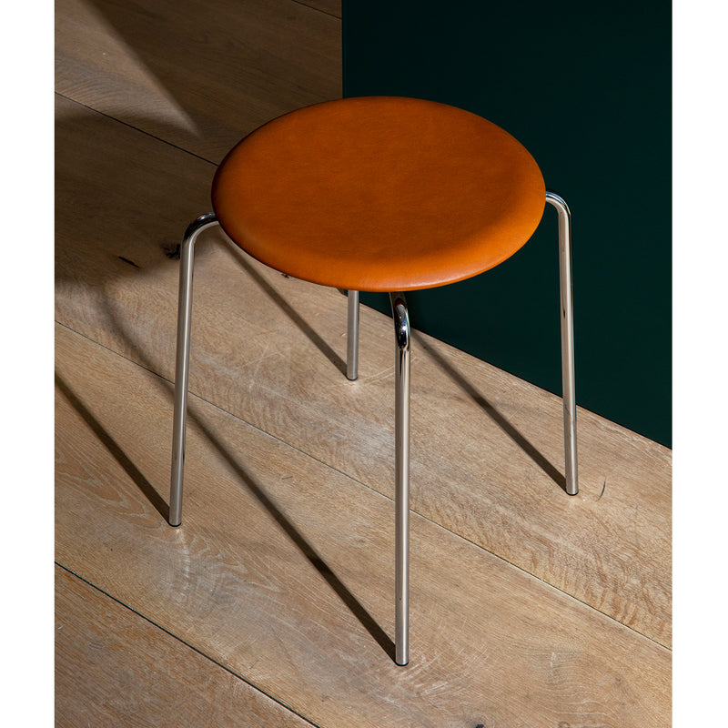 Dot Stool, Chrome & Leather