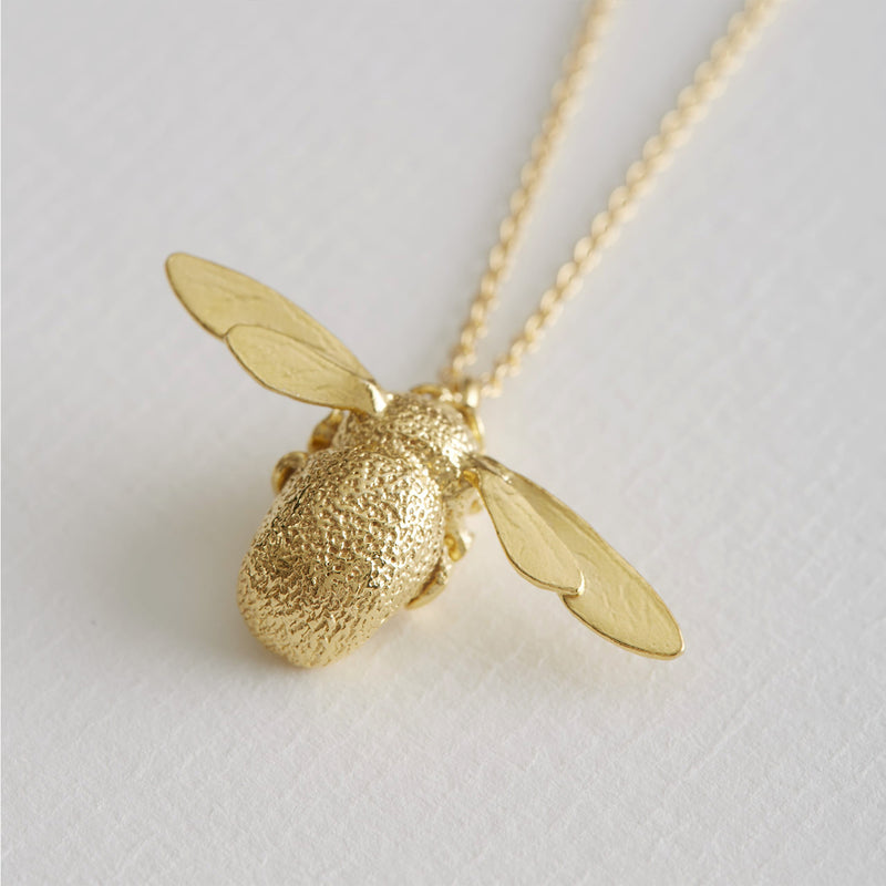 Bumble Bee Necklace, Gold Plated