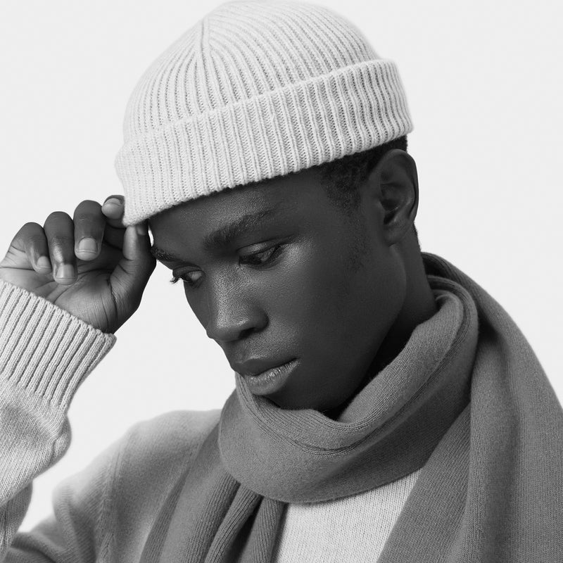 Merino Wool Beanie, Heather Grey
