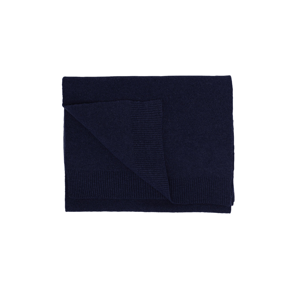 Merino Wool Scarf, Navy Blue