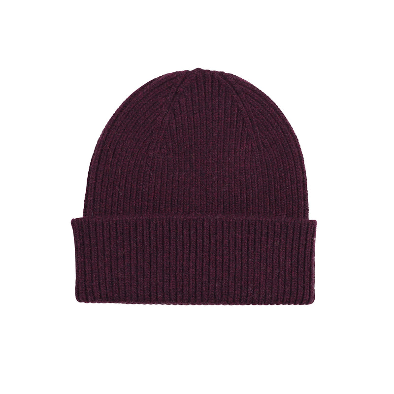 Merino Wool Beanie, Oxblood Red