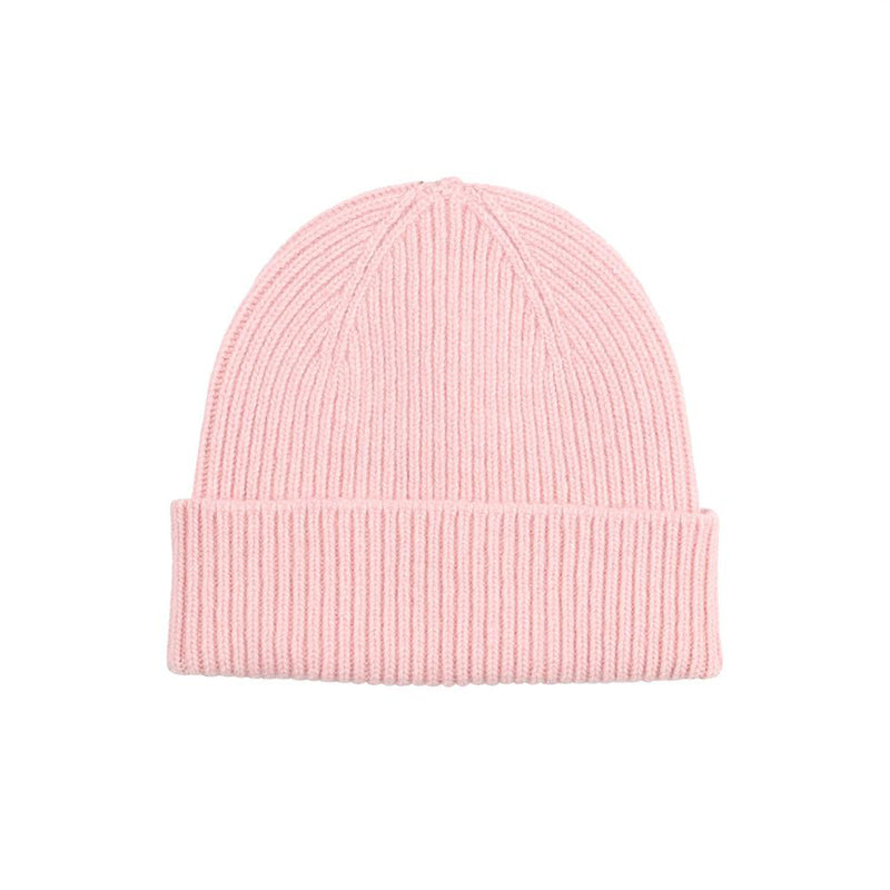 Merino Wool Beanie, Faded Pink