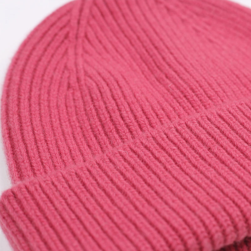 Merino Wool Beanie, Bubblegum Pink