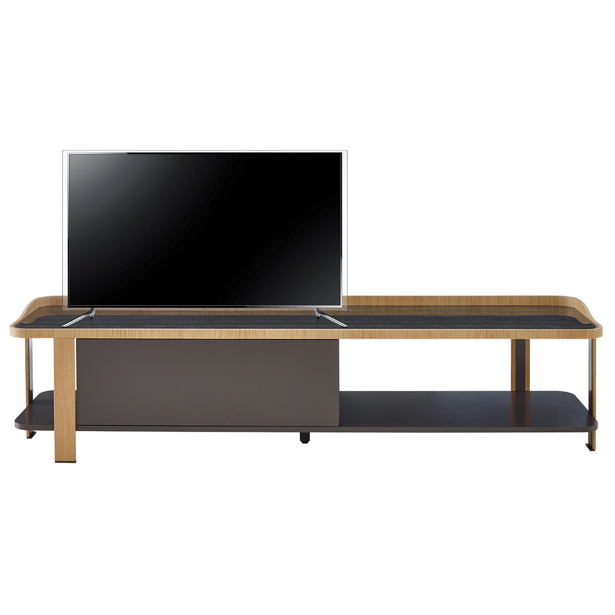 Postmodern TV Unit, Oak & Marble