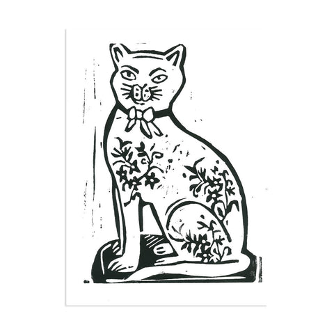 Frinton Poodle and Tattooed Kitty Lino Print