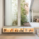 White Cabinet W/ Glass Doors & LED Lights